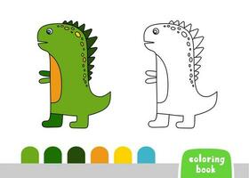 carino dinosauro colorazione libro per bambini pagina per libri, riviste, vettore illustrazione scarabocchio modello
