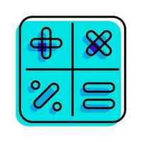 calcolatrice schema blu icona vettore illustrazione
