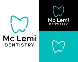 lettera m l monogramma iniziali dentista logo design vettore. vettore