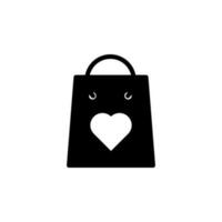 Borsa con cuore vettore icona illustrazione