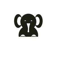 carino elefante su un' bianca sfondo vettore icona illustrazione