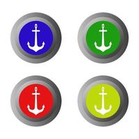 pulsante di ancoraggio su sfondo bianco vettore
