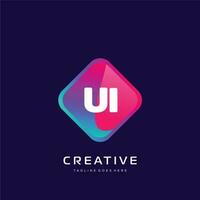 ui iniziale logo con colorato modello vettore