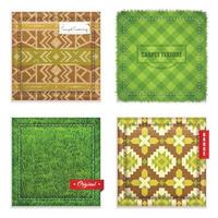 Tappeto realistico texture pattern set illustrazione vettoriale