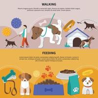 cani che camminano striscioni di alimentazione vettore