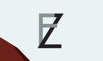 alfabeto lettere iniziali monogramma logo fz, zf, f e z vettore