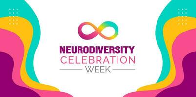 neurodiversità celebrazione settimana sfondo o bandiera design modello celebre nel Maggio vettore