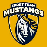 scudo cavallo mustang testa logo vettore