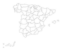 carta geografica di Spagna su il bianca colore di il amministrazione carta geografica vettore
