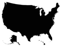 Stati Uniti d'America carta geografica, America carta geografica, unito stati di America carta geografica isolato su nero colore vettore