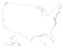 Stati Uniti d'America carta geografica, America carta geografica, unito stati di America carta geografica isolato su bianca colore vettore