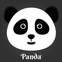 semplice cartello un' panda - design modello su nero sfondo vettore