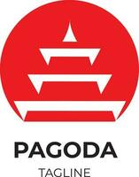 pagoda logo azienda, religius , spirituale , semplice logo design vettore