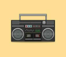 minimalista retrò Boombox icona rastremazione registratore cassetta giocatore retrò Vintage ▾ anni 90 anni 80 nostalgia Tech musica vettore