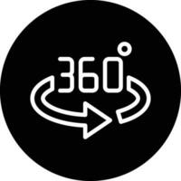360 gradi vettore icona design