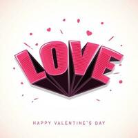 3d miscela amore font con banda effetto su bianca sfondo per contento San Valentino giorno concetto. vettore