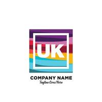 UK iniziale logo con colorato modello vettore. vettore