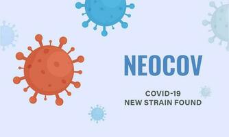 neocov covid-19 nuovo sforzo bandiera design con coronavirus effetto su pastello blu sfondo. vettore