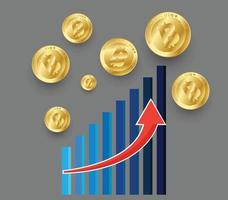 bitcoin in aumento vettore