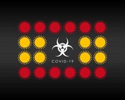 bandiera astratta della spagna fatta di molecole di coronavirus vettore
