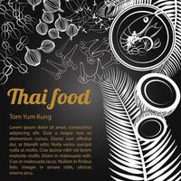 isolato menu di cibo tailandese tom yam kung vettore