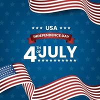 4 luglio us bandiera americana del giorno dell'indipendenza vettore
