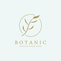mano disegnato botanico logo concetto vettore