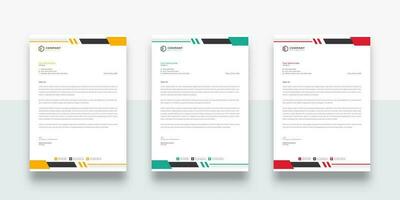 moderno azienda attività commerciale azienda carta intestata modello. con colore variazione creativo carta intestata modello. moderno carta intestata design modello per il tuo progetto. attività commerciale carta intestata design. vettore