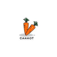 un illustrazione logo di un' carota su un' bianca sfondo vettore