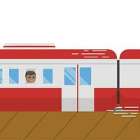 uomo d'affari africano nel il treno design personaggio su bianca sfondo vettore