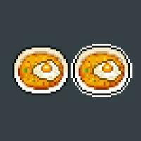 fritte riso nel pixel arte stile vettore