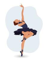 un' donna nel un' blu vestito è danza balletto. classico balletto. illustrazione, manifesto, vettore