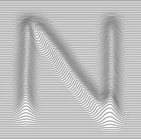 lettera con un' lineare modello su un' bianca sfondo onda vettore