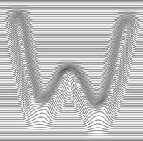 lettera con un' lineare modello su un' bianca sfondo onda vettore