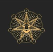 esoterico occulto simbolo con occhio di provvidenza cantare vettore