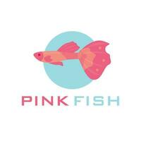 pesce logo vettore nel rosa e blu cerchio