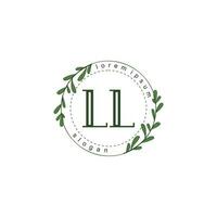 ll iniziale bellezza floreale logo modello vettore