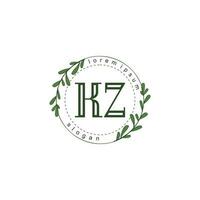 kz iniziale bellezza floreale logo modello vettore