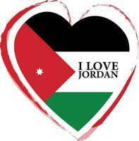 io amore Giordania indipendenza giorno Giordania contento indipendenza giorno saluto carta, bandiera vettore illustrazione. jordanian nazionale vacanza 25 di Maggio.
