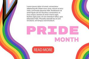 orgoglio mese LGBTQ sfondo con arcobaleno bandiera vettore illustrazione