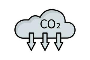 carbonio biossido emissioni icona illustrazione. icona relazionato per globale riscaldamento, co2. piatto linea icona stile, diretto colore. semplice vettore design modificabile
