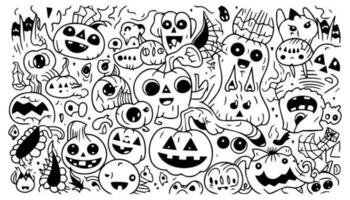 Halloween paesaggio bambini colorazione pagina vettore