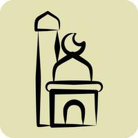 icona moschea. relazionato per eid al Fitr simbolo. glifo stile. islamico. ramadan. semplice illustrazione1 vettore