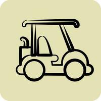 icona golf carrello. relazionato per gli sport attrezzatura simbolo. mano disegnato stile. semplice design modificabile. semplice illustrazione vettore