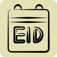 icona calendario. relazionato per eid al Fitr simbolo. glifo stile. islamico. ramadan. semplice illustrazione vettore