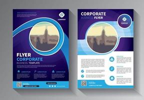 modello di business flyer blu vettore