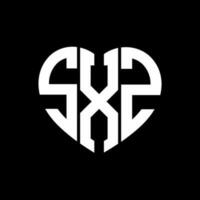 sxz creativo amore forma monogramma lettera logo. sxz unico moderno piatto astratto vettore lettera logo design.