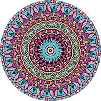 mandala colorato. ornamento rotondo decorativo. isolato su sfondo bianco. motivi arabi, indiani, ottomani. per biglietti, inviti vettore