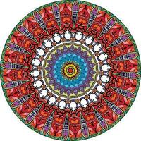 mandala colorato. ornamento rotondo decorativo. isolato su sfondo bianco. motivi arabi, indiani, ottomani. per biglietti, inviti vettore