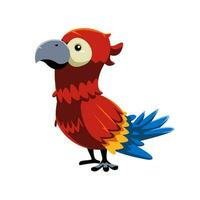 carino cartone animato pappagallo nel isolato bianca sfondo vettore illustrazione icona